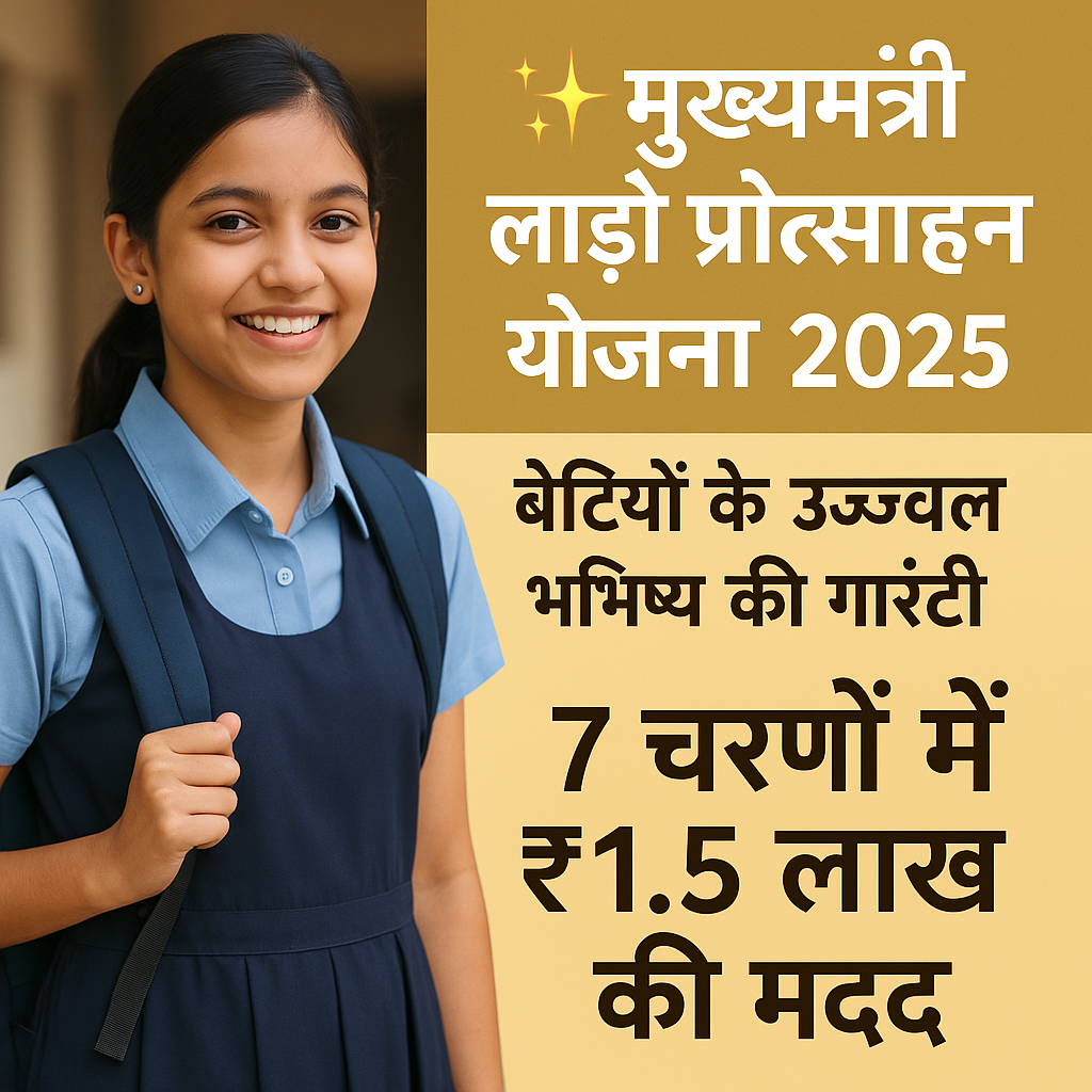 लाड़ो प्रोत्साहन योजना 7 चरणों में ₹1.5 लाख की मदद