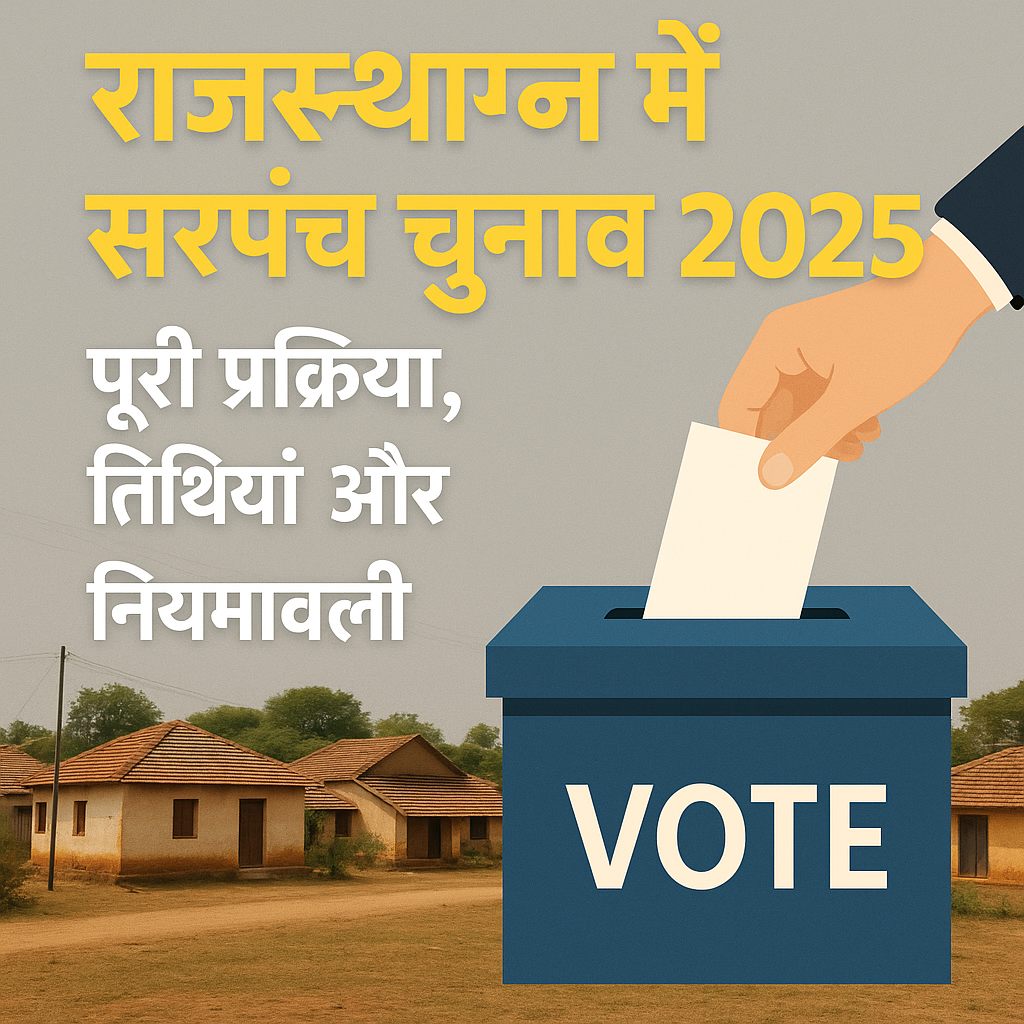 राजस्थान सरपंच चुनाव 2025 में ग्रामीण लोग ग्राम पंचायत भवन पर वोट डालने के लिए कतार में खड़े