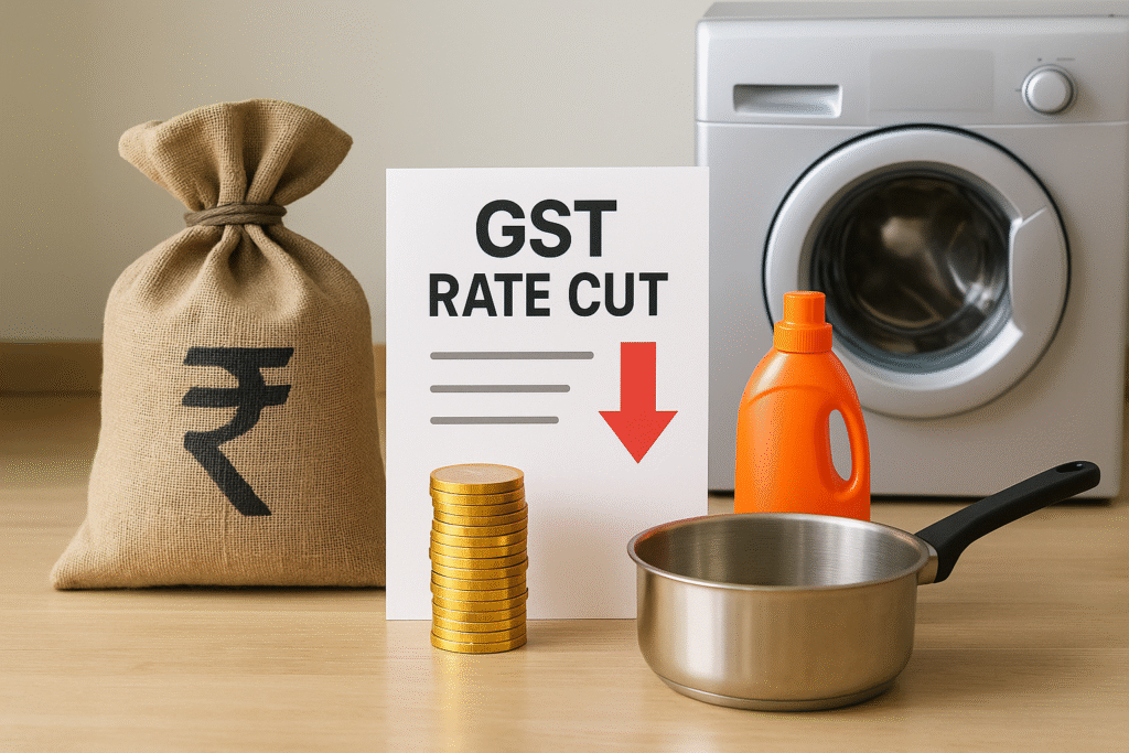 GST Rate Cut 2025:बड़ी खुशखबरी! घरेलू सामान हुए सस्ते, लेकिन 5 चीजें अब होंगी महंगी – पूरा लिस्ट यहां पढ़ें