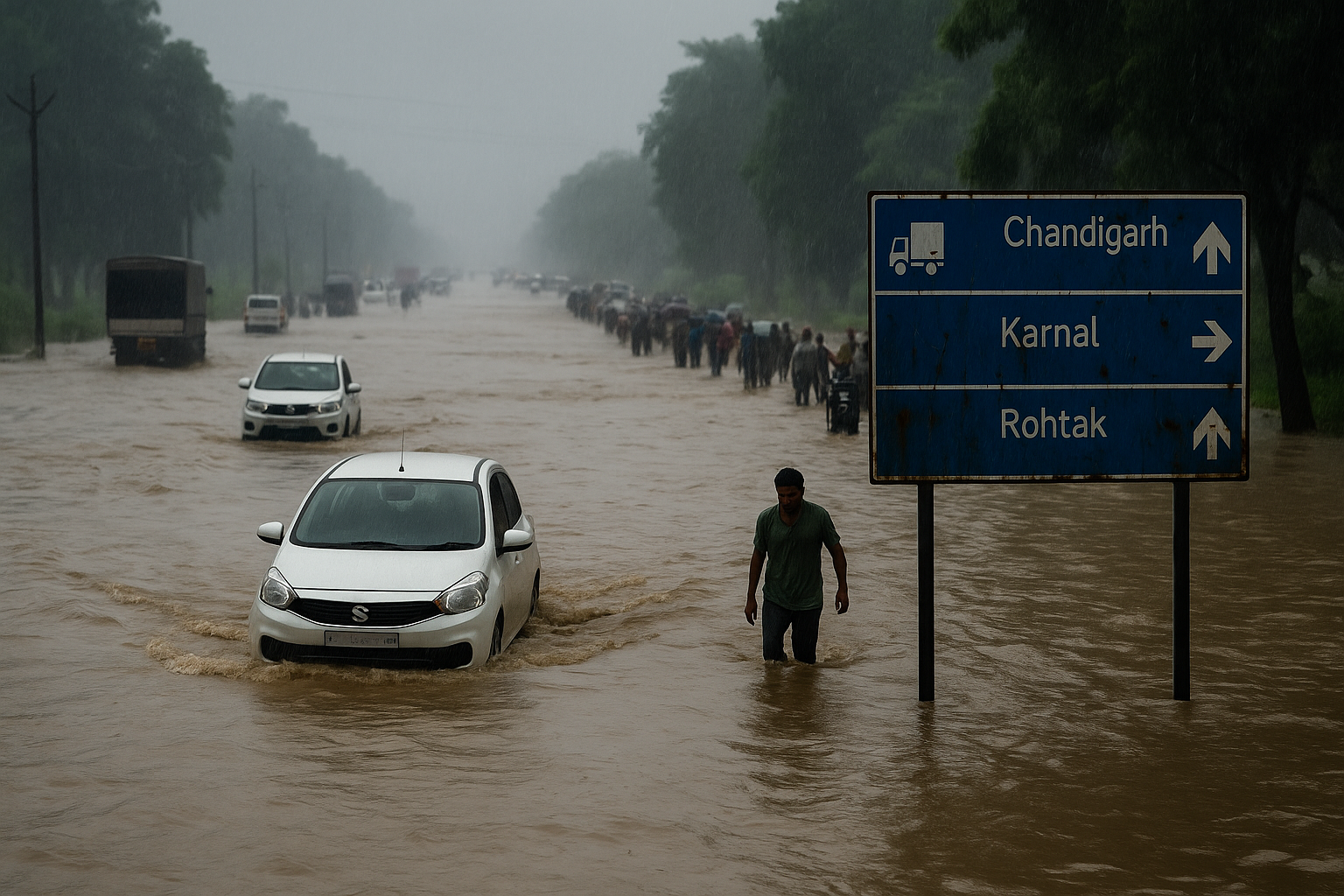 Haryana Flood Update 2025: हर तरफ तबाही! हाईवे डूबे, 5 जानें गईं और स्कूल 6 सितंबर तक बंद – जानिए 7 बड़ी बातें